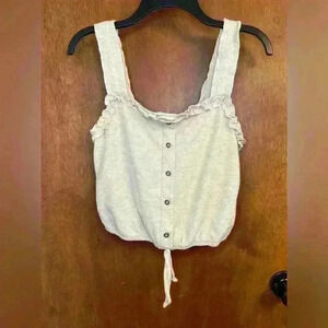 Moa Moa Women’s linen cream cropped top size small